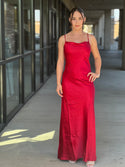 Josie satin material maxi dress