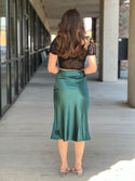 Sky satin skirt