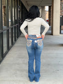 Mi Reyna embroidered bootcut jeans