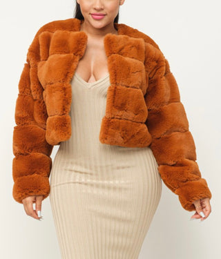 FAUX FUR CROP JACKET