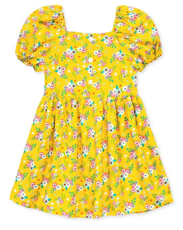 Toddler's Floral Dress W/ Puff Sleeves