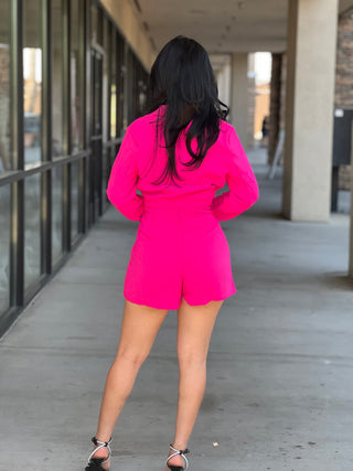 Collared blazer romper