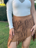 Fringe mini skirt