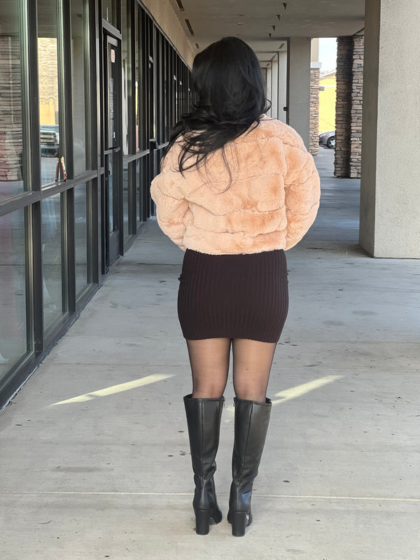 FAUX FUR CROP JACKET