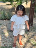 Toddler's 2 pc Eyelet Short Set w/Tiered Top