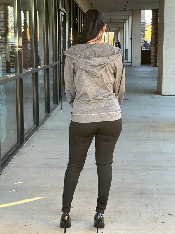 Three-Piece Hoodie Top and Leggings Active Set