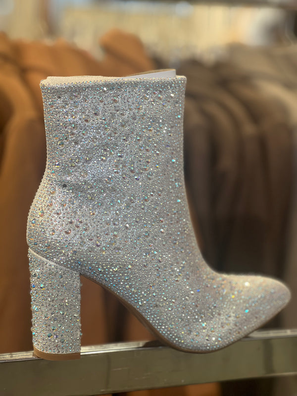 Brazil silver rhinestone booties