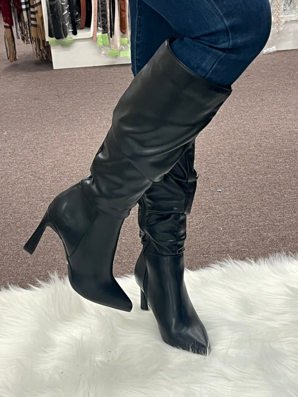 Bamboo black boots best sale