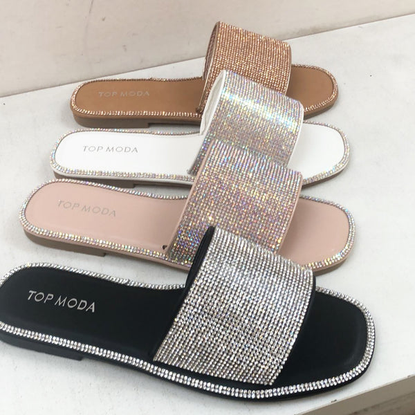 Medusa rhinestone sandals