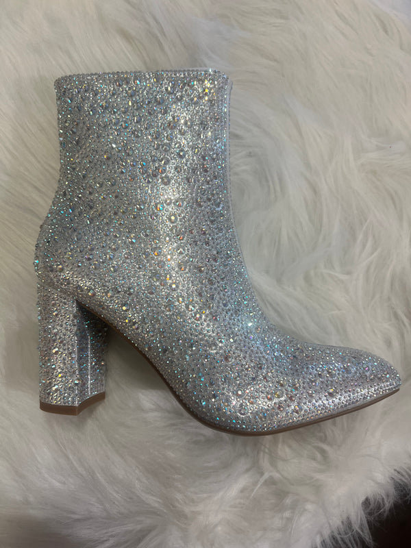 Brazil silver rhinestone booties