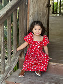 Toddler's Floral Dress W/ Puff Sleeves