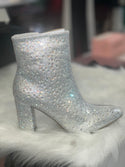 Brazil silver rhinestone booties