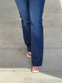 Rhinestone bottom detail bootcut jeans