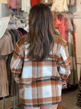 Lynn plaid print shacket