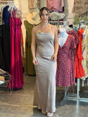 Josie satin material maxi dress