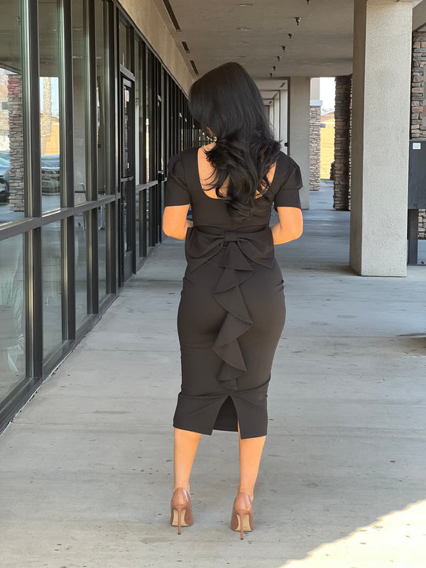 Helena back bow detail midi dress