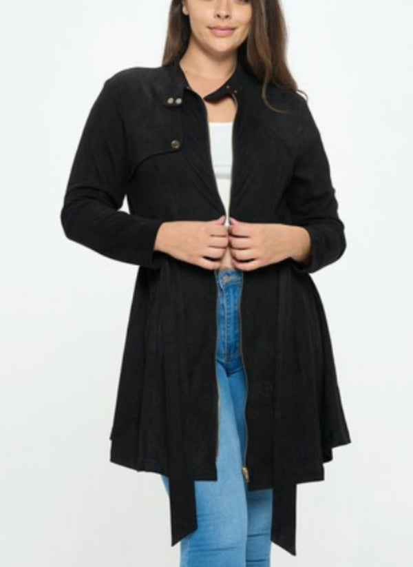 Junior Plus Faux Suede Coat