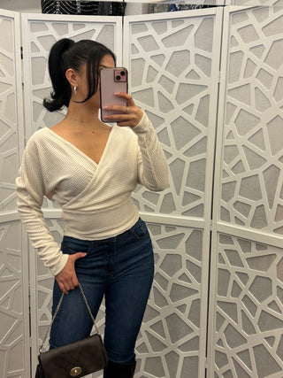 Surplice knit top