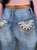 Taylor high rise bootcut rhinestone jeans