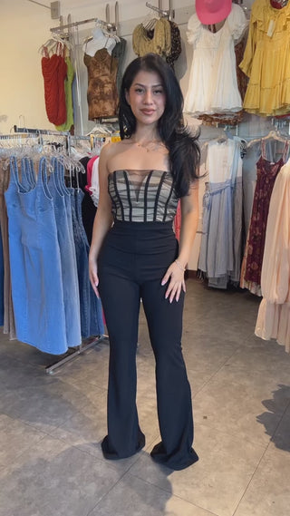 MESH TWO TONE JUMPSUIT